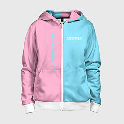 Толстовка на молнии детская Summer-pink and blue, цвет: 3D-белый