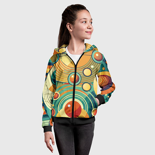 Детская толстовка на молнии Схема центра вселенной / 3D-Черный – фото 4