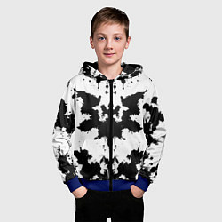 Толстовка на молнии детская Психоделический тест Роршаха, цвет: 3D-синий — фото 2