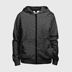 Детская толстовка на молнии Кожа черная