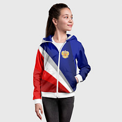 Толстовка на молнии детская Россия - униформа федерации, цвет: 3D-белый — фото 2