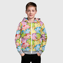 Толстовка на молнии детская Разноцветные единороги, цвет: 3D-меланж — фото 2