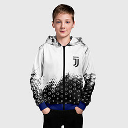 Толстовка на молнии детская Juventus sport steel, цвет: 3D-синий — фото 2
