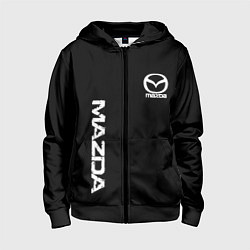 Толстовка на молнии детская Mazda white logo, цвет: 3D-черный