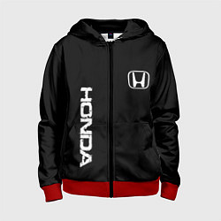 Толстовка на молнии детская Honda white logo auto, цвет: 3D-красный