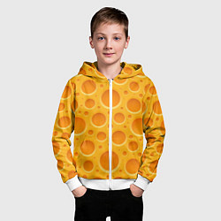 Толстовка на молнии детская Желтый пластиковый узор, цвет: 3D-белый — фото 2
