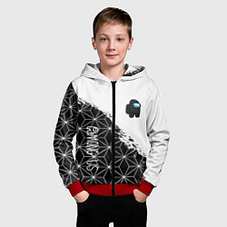 Толстовка на молнии детская Among us mobile game retro, цвет: 3D-красный — фото 2