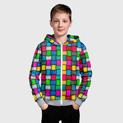 Толстовка на молнии детская Разноцветное переплетение, цвет: 3D-меланж — фото 2