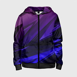 Толстовка на молнии детская Абстракция из градиента и линий, цвет: 3D-черный