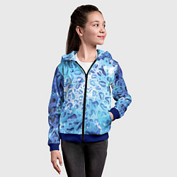 Толстовка на молнии детская Абстракция паттерн воды и неба, цвет: 3D-синий — фото 2