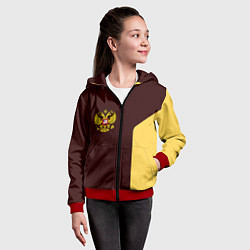 Толстовка на молнии детская Россия ретро стиль, цвет: 3D-красный — фото 2