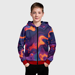 Толстовка на молнии детская Неоновый спектр, цвет: 3D-красный — фото 2