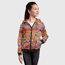 Толстовка на молнии детская Африканские мозаичные животные, цвет: 3D-черный — фото 2