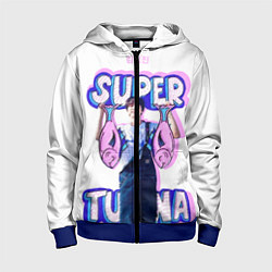 Толстовка на молнии детская BTS Super Tuna, цвет: 3D-синий