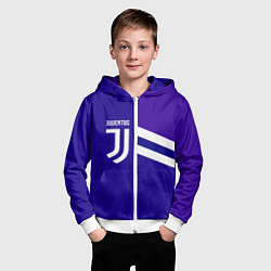 Толстовка на молнии детская Juventus sport geometry line, цвет: 3D-белый — фото 2