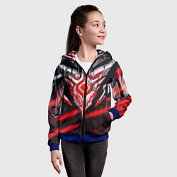Толстовка на молнии детская Абстрактная красная руна, цвет: 3D-синий — фото 2