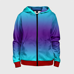 Толстовка на молнии детская Градиент из неона, цвет: 3D-красный