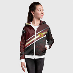 Толстовка на молнии детская Сталь Россия текстура, цвет: 3D-белый — фото 2