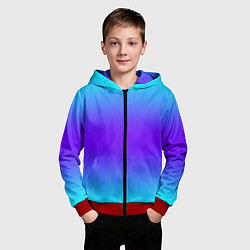 Толстовка на молнии детская Неоновый градиент текстура, цвет: 3D-красный — фото 2