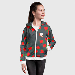 Толстовка на молнии детская Roblox rose, цвет: 3D-белый — фото 2