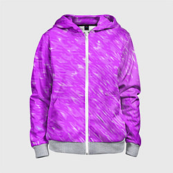 Толстовка на молнии детская Фиолетово-белые мазки, цвет: 3D-меланж