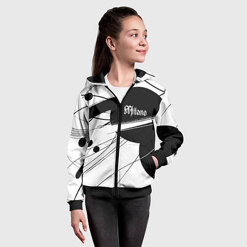 Детская толстовка на молнии Milano - fashion abstraction / 3D-Черный – фото 4