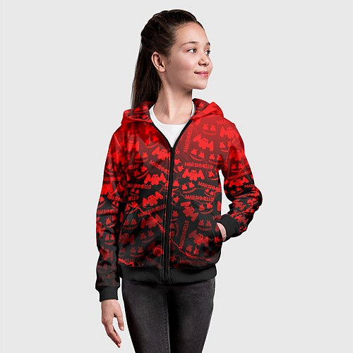 Детская толстовка на молнии Marshmello storm / 3D-Черный – фото 4