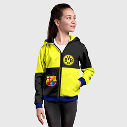 Толстовка на молнии детская Barcelona x Borussia, цвет: 3D-синий — фото 2