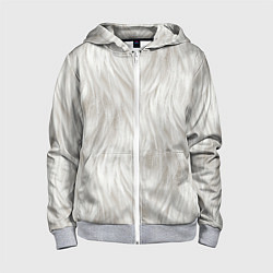 Толстовка на молнии детская Белый мех кошки, цвет: 3D-меланж