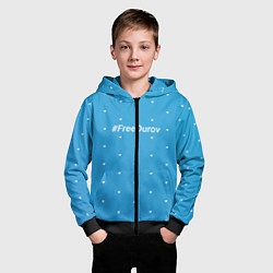 Толстовка на молнии детская Freedurov паттерн из самолётиков, цвет: 3D-черный — фото 2