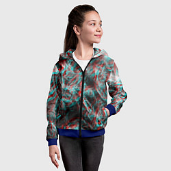 Толстовка на молнии детская Дым из вейпа глитч, цвет: 3D-синий — фото 2