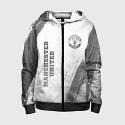 Детская толстовка на молнии Manchester United - white gradient вертикально