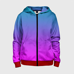 Толстовка на молнии детская Неоновая текстура градиента, цвет: 3D-красный