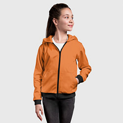 Толстовка на молнии детская Эмоция тревожность - оранжевый, цвет: 3D-черный — фото 2