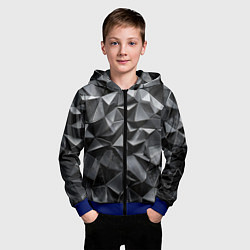 Толстовка на молнии детская Изношенная геометрия, цвет: 3D-синий — фото 2