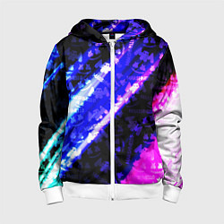 Толстовка на молнии детская Marshmello neon steel, цвет: 3D-белый