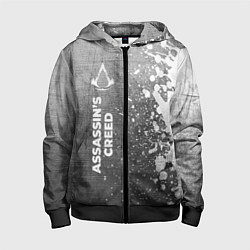 Толстовка на молнии детская Assassins Creed - grey gradient по-вертикали, цвет: 3D-черный