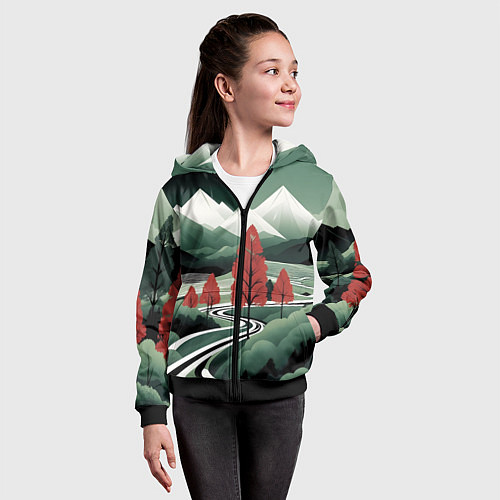 Детская толстовка на молнии Дорога на природу / 3D-Черный – фото 4