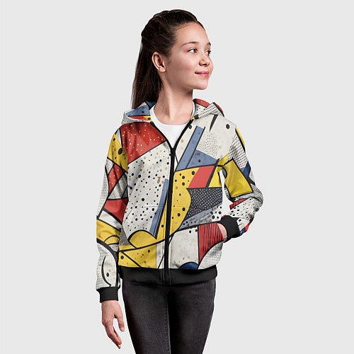 Детская толстовка на молнии Поп-арт яркая абстракция / 3D-Черный – фото 4