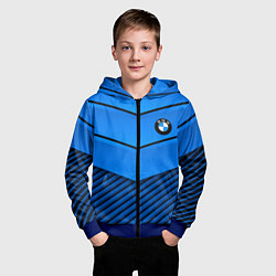 Толстовка на молнии детская BMW geometry blue, цвет: 3D-синий — фото 2