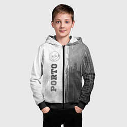 Толстовка на молнии детская Porto - white gradient по-вертикали, цвет: 3D-черный — фото 2