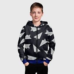 Толстовка на молнии детская Белый бумажный самолётик - Телеграм, цвет: 3D-синий — фото 2
