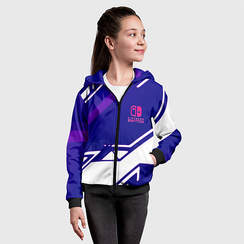 Детская толстовка на молнии Нинтендо геометрия киберспорт / 3D-Черный – фото 4