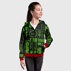 Толстовка на молнии детская Twenty one pilots neon, цвет: 3D-красный — фото 2