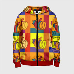 Детская толстовка на молнии Тыква разноцветная
