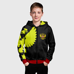 Толстовка на молнии детская Герб РФ орёл, цвет: 3D-красный — фото 2