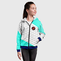 Толстовка на молнии детская BMW carbon steel, цвет: 3D-синий — фото 2