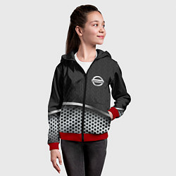 Толстовка на молнии детская Nissan carbon auto, цвет: 3D-красный — фото 2