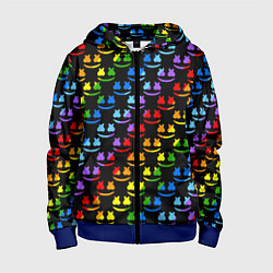 Толстовка на молнии детская Marshmello pattern neon, цвет: 3D-синий