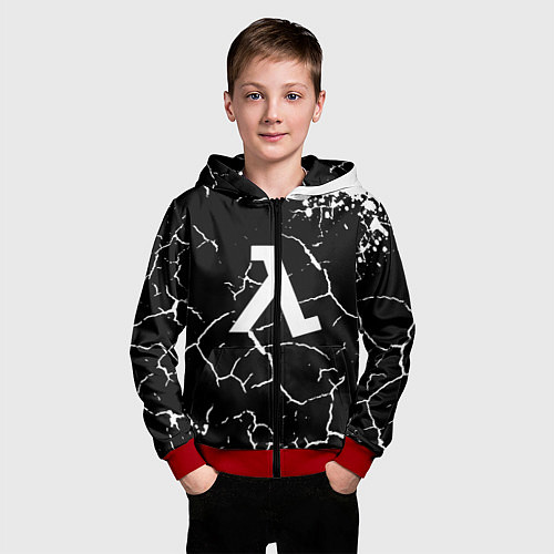 Детская толстовка на молнии Half life pattern краски / 3D-Красный – фото 3